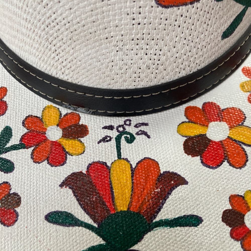 Hand painted cowboy garden festival hat - Picture 15 of 15
